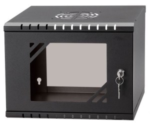 Szafa Rack 10" 4U. 280MM. Szkło-Czarna