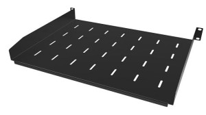Półka Rack 19" 1U 170mm - stała z otworami - czarna