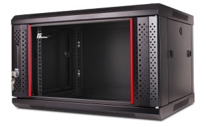 Szafa Rack 19"  6U - 450mm boki otwierane  -  czarna - standard