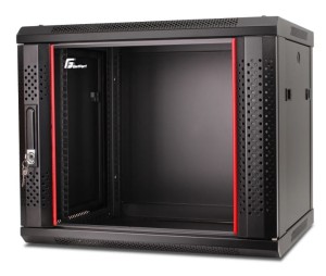 Szafa Rack 19"  9U - 600mm wisząca - szyba - czarna